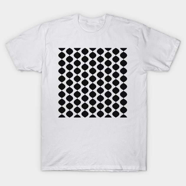 Midcentury Modern Retro 60s Waves Pattern  (95% Grey) T-Shirt by Makanahele